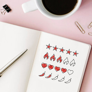 Love Spice Fire Stars Betyg Bok Trä  Stämpel
