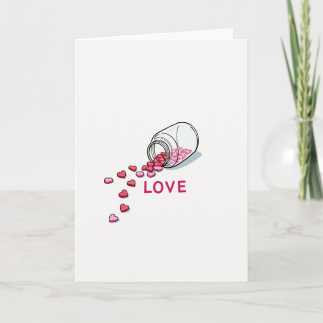 Love Spills Hearts Card Kort (Framsida)