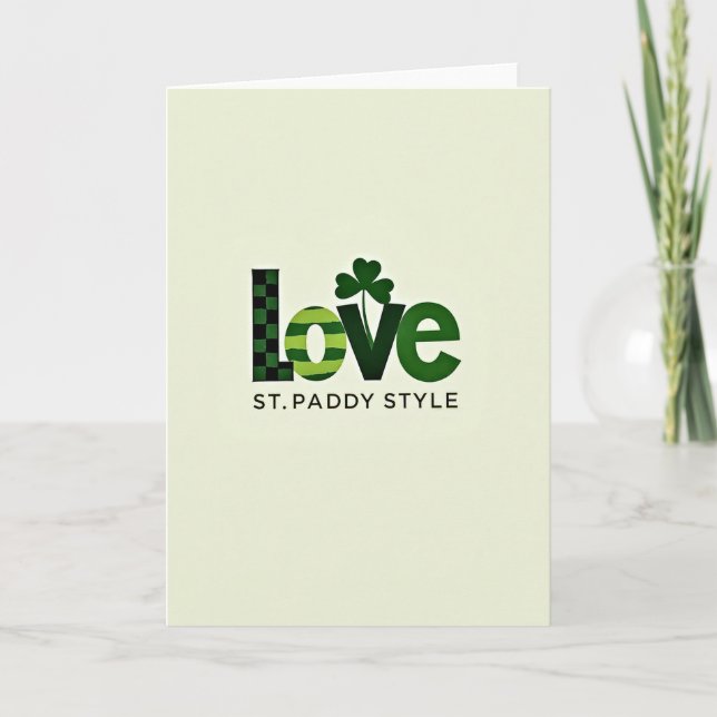 Love St Paddy Style Card Kort (Framsida)