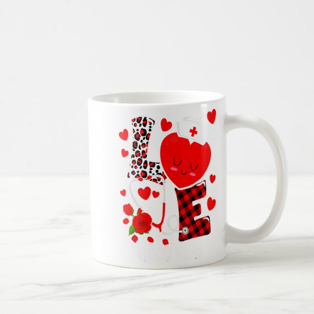 Love Stethoscope Heart Nicu Nurse Valentines Day  Kaffemugg (Höger)