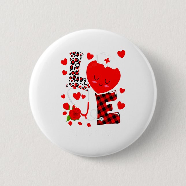 Love Stethoscope Heart Nicu Nurse Valentines Day  Knapp (Framsida)