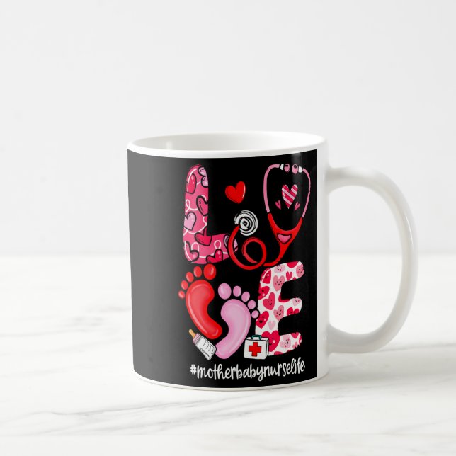 Love Stethoscope Mother Baby Nurse Life Valentine  Kaffemugg (Höger)