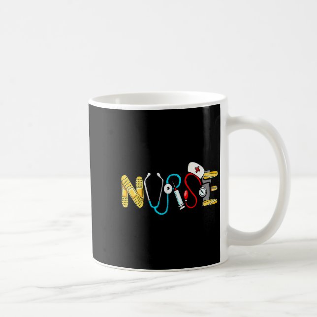 Love Stethoscope Nurse Life Valentine Day Women  Kaffemugg (Höger)