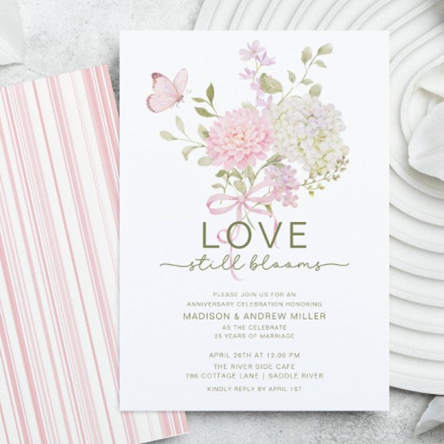 Love Still Blooms Anniversary Invitation Inbjudningar (Skapare uppladdad)