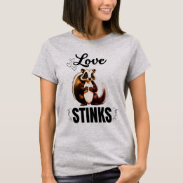 Love Stinks Funny Skunk Valentine Anti-Love  T Shirt