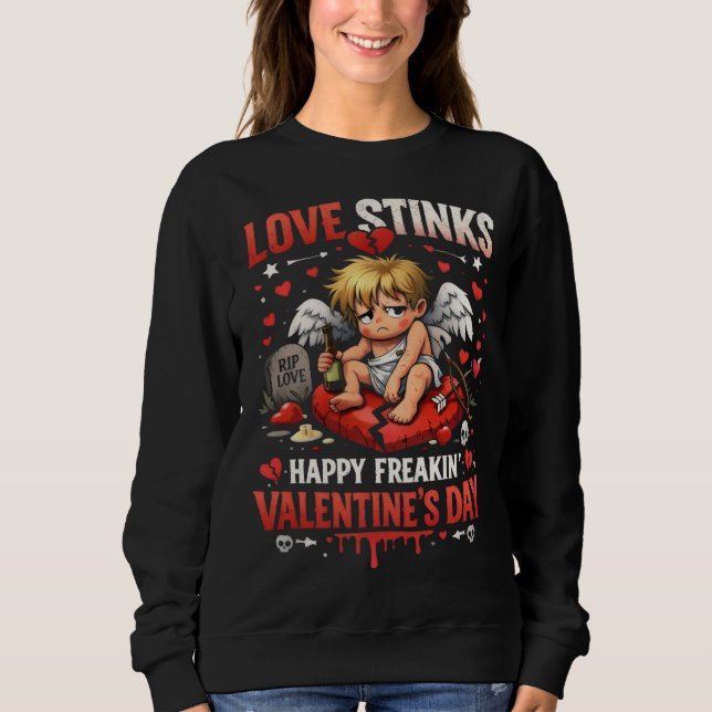 "Love Stinks" T-Shirt | Anti-Valentine's Day Cupid (Framsida)