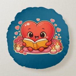 Love Stories Begin Within the Heart Rund Kudde