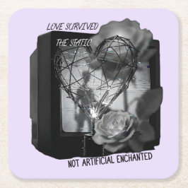 Love Survived the Static Underlägg Papper Kvadrat