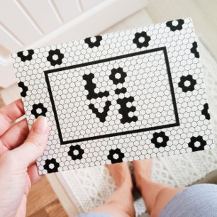 LOVE svart och vit tom design-kort Kort
