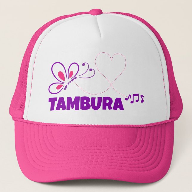Love Tambura Pink Purple Butterfly Heart Keps (Framsida)