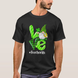 LOVE Teacher Life Gnome St Patrick's Day Leopard S T Shirt
