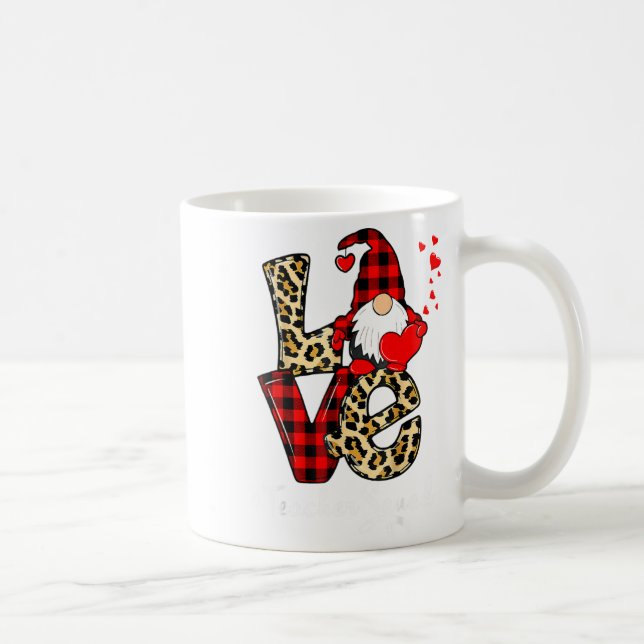 Love Teacher Squad Gnome Hearts Valentines Gnome T Kaffemugg (Höger)