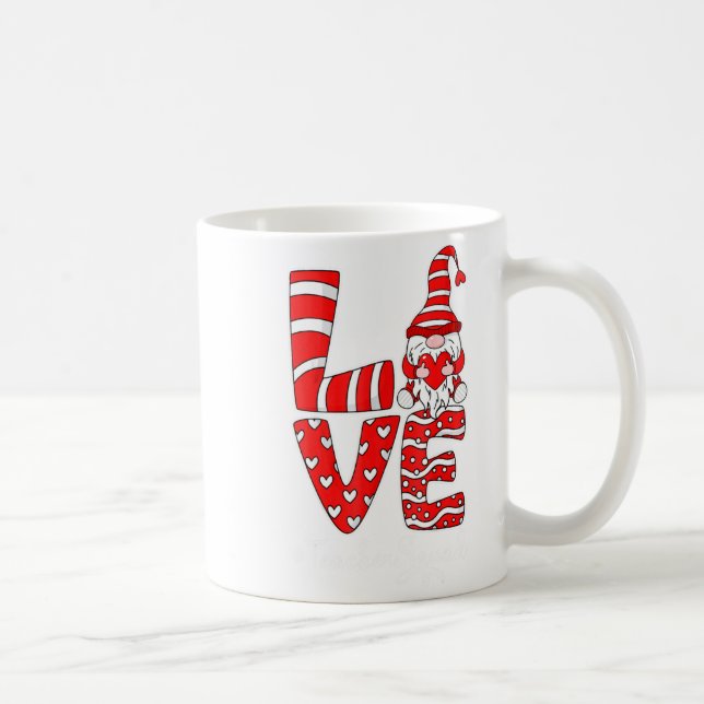 Love Teacher Squad Gnome Hearts Valentines Gnome T Kaffemugg (Höger)