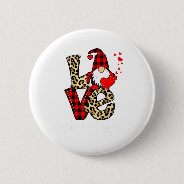 Love Teacher Squad Gnome Hearts Valentines Gnome T Knapp (Framsida)