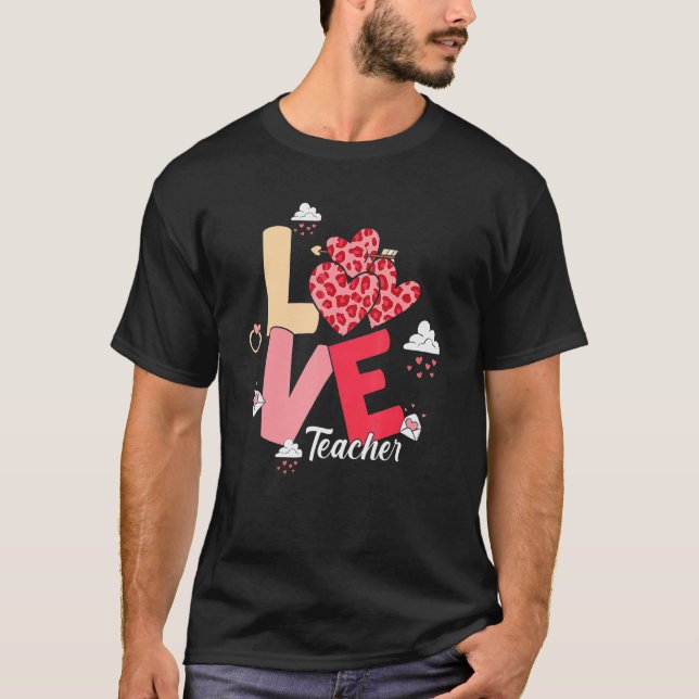 Love Teachers Life Valentines Day Heart Women T Shirt (Framsida)
