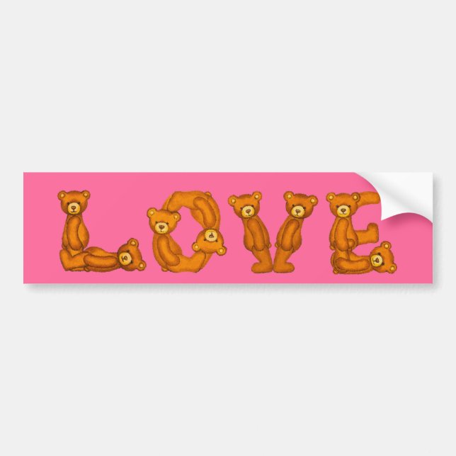 Love~Teddy björnbrev Alphabet~Customize~Sticker Bildekal (Framsidan)