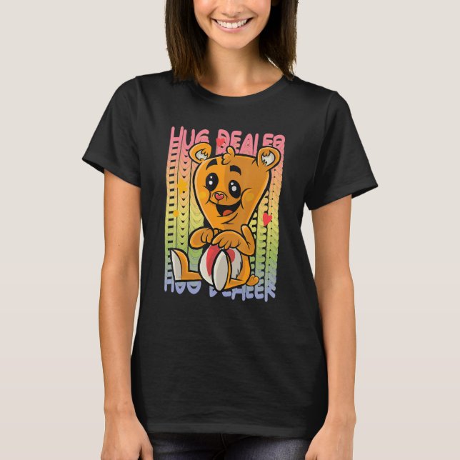 Love Teddy Rainbow Hug Dealer Cute Teddy Bear Hug  T Shirt (Framsida)