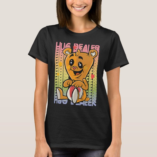 Love Teddy Rainbow Hug Dealer Cute Teddy Bear Hug  T Shirt (Framsida)