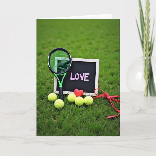 Love Tennis Scene Card Kort (Framsida)