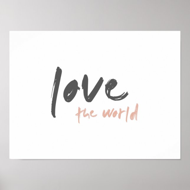 Love the World | Modern Save Planet Earth Global Poster (Framsidan)