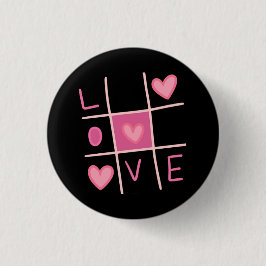 Love Tic Tac Toe Pin Button | Valentine's Day Gift Knapp