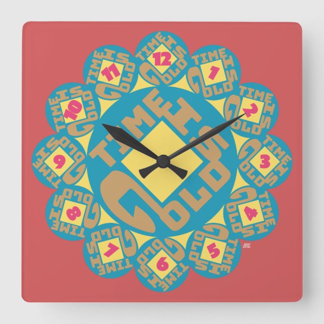 LOVE TIME IS GOLD BY MASANSER FYRKANTIG KLOCKA (Framsida)