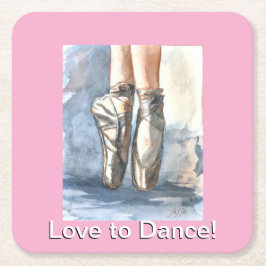 Love to Dance Ballet Paper Coasters Underlägg Papper Kvadrat