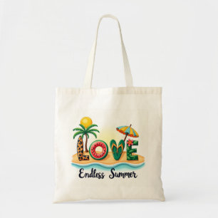 LOVE Tropisk Strand Cartoon Tote Kasse