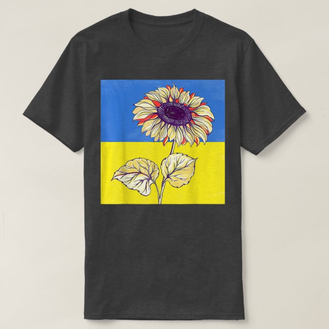 LOVE Ukraine Sunflower Ukrainian Flag Stand With U T Shirt (Design framsida)