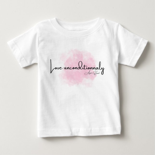Love Unconditionally – Elegant Script with Pink Cl T Shirt (Framsida)