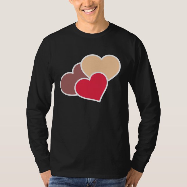 Love Valentine s Day Couple Relationship Heart In T Shirt (Framsida)