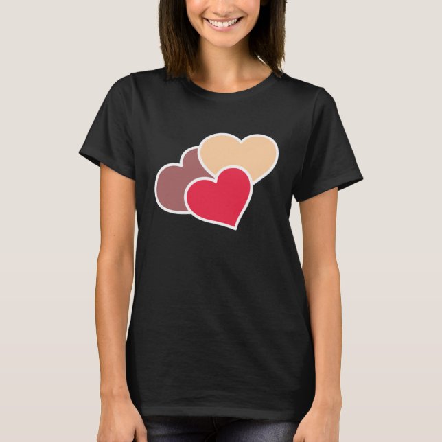 Love Valentine s Day Couple Relationship Heart In T Shirt (Framsida)