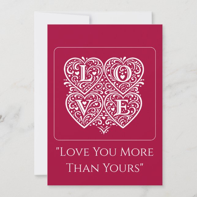 Love Valentines Day Cards – Romantic Love letters Kort (Framsida)