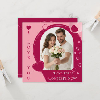 Love Valentines Day Pink Custom Greeting Card Kort