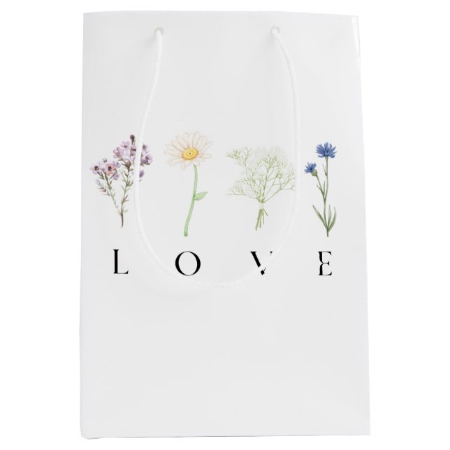 LOVE Vertikal Blommig Väggkonst – Romantisk Botani (Framsidan)