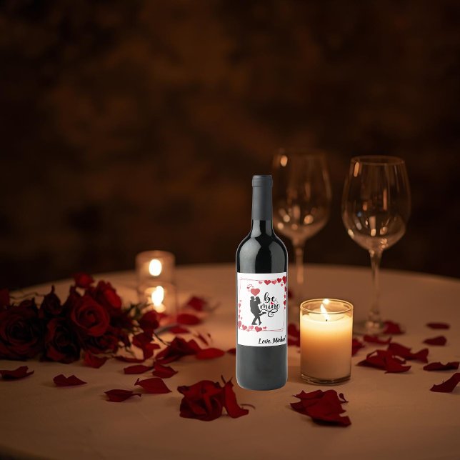 Love Vibes Personalized Label Set Vinflaska Etikett (Skapare uppladdad)