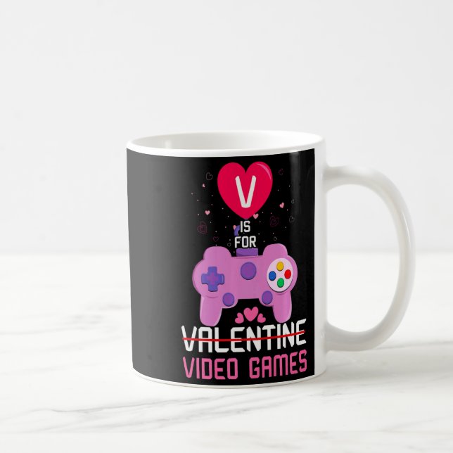 Love Video Game Gamer Gaming Hearts Day Happy Vale Kaffemugg (Höger)