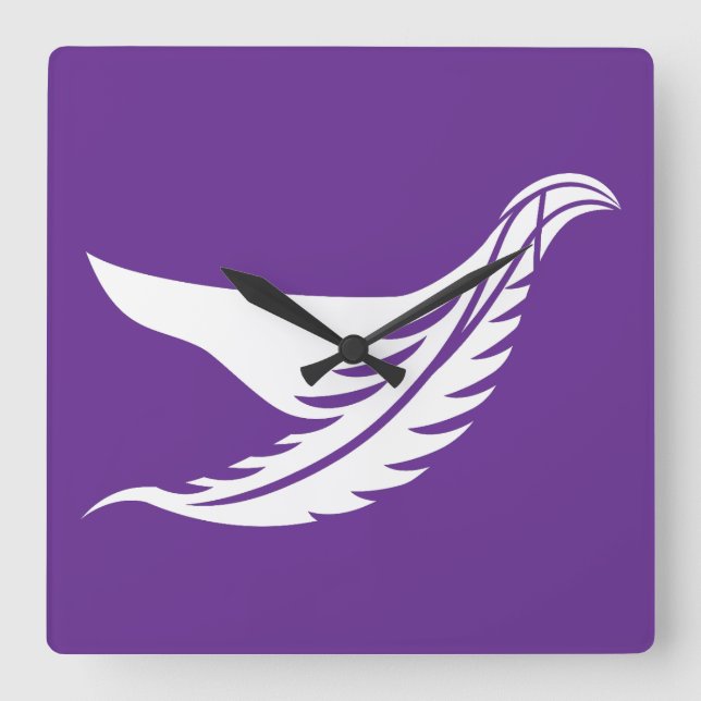 LOVE WHITE BIRD BY MASANSER FYRKANTIG KLOCKA (Framsida)