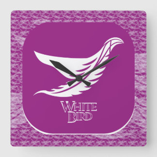 LOVE WHITE BIRD BY MASANSER FYRKANTIG KLOCKA