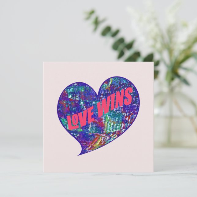 Love Wins Art Heart Tack Kort (Stående Fram)