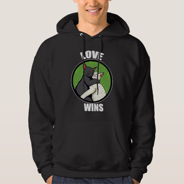 Love Wins Cuddle Cat Kitty Cuddly Hoodie (Framsida)