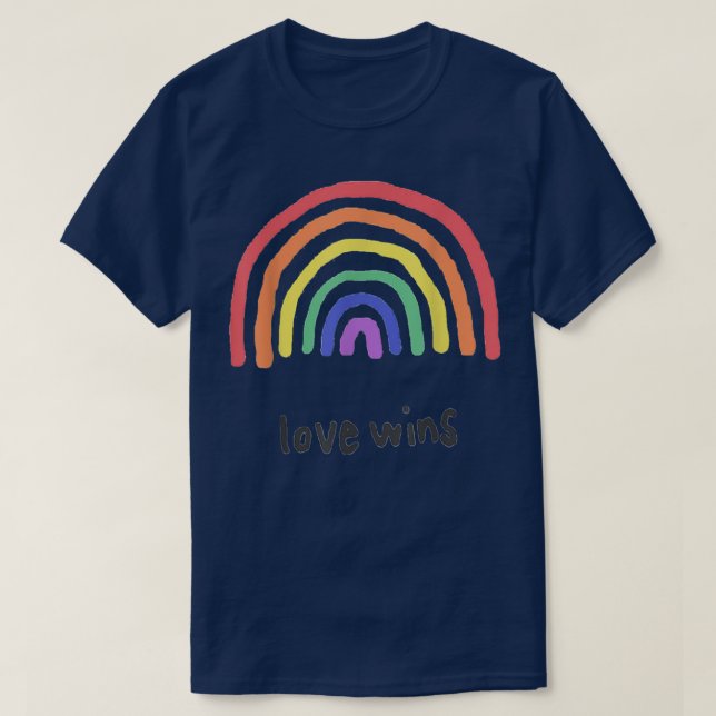 Love Wins Rainbow LGBT  T Shirt (Design framsida)