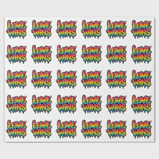 Love Wins Rainbow Pride Quote | Colorful LGBTQ+ Presentpapper