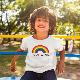 Love Wins Regnbågsbåge Barn Vitt T Shirt