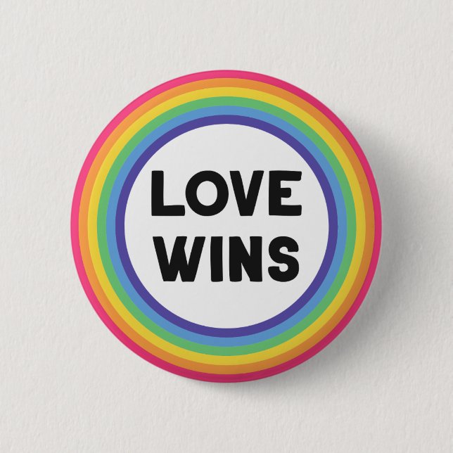 Love Wins Regnbågsstolthet Inspirerande  Knapp (Framsida)