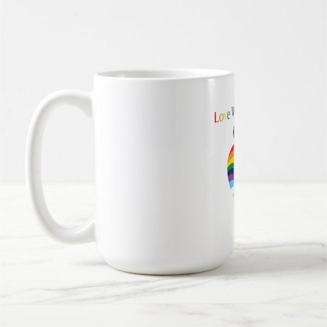 Love Without Limits – Rainbow Heart with Infinity  Kaffemugg (Vänster)