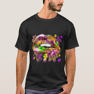 Love Women Lips Mardi Gras Carnival Fat T Shirt