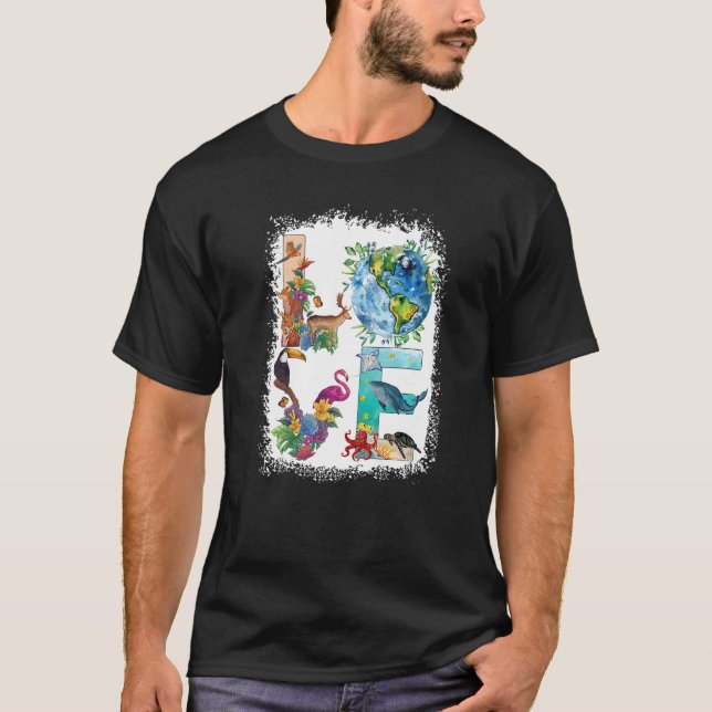 Love World Earth Day 2023 Environmental Animal Boy T Shirt (Framsida)