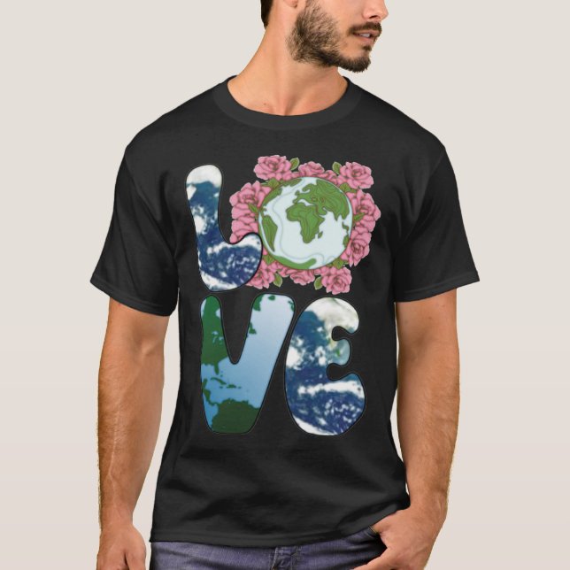 Love World Earth Day 2023 Planet Miljö Ani T Shirt (Framsida)