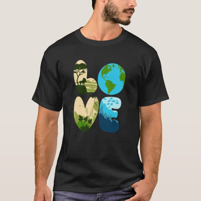 Love World Earth Day 2023 Save Planet Environmenta T Shirt (Framsida)